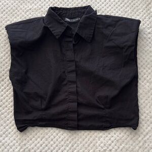 🖤 Zara Cropped Button-Front Sleeveless Top | Women’s Small